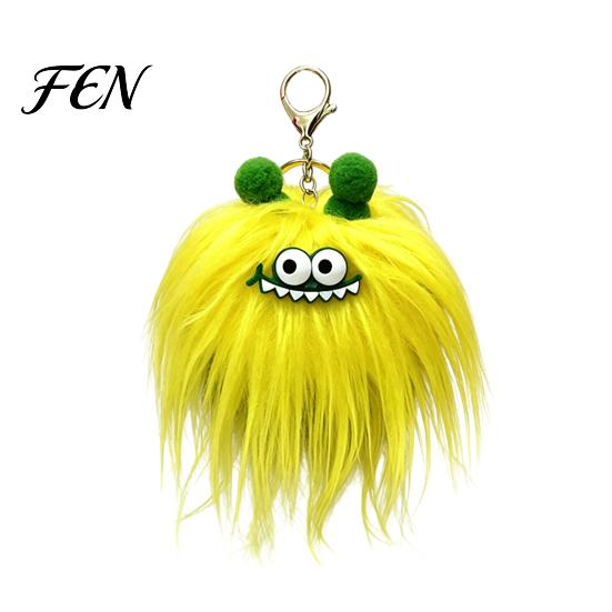 Backpacks Decorative Accessory Long Haired Plush Creature Keychain, Cartoon Plushie Bag Charm, Furry Keyring Pendant for Handbags Keys Fluffy Bags