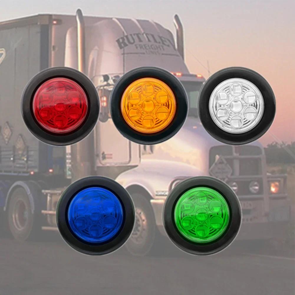 7 Leds Truck Side Lights 12V/24V Trailer Clearance Lights LED Marker Lights Round Wagon Rear Light for Trailer Truck RV  UTE UTV