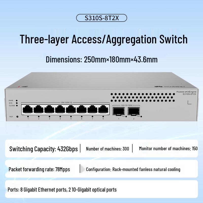 Huawei Kunling S310S-8T2X Managed Layer 3 Switch