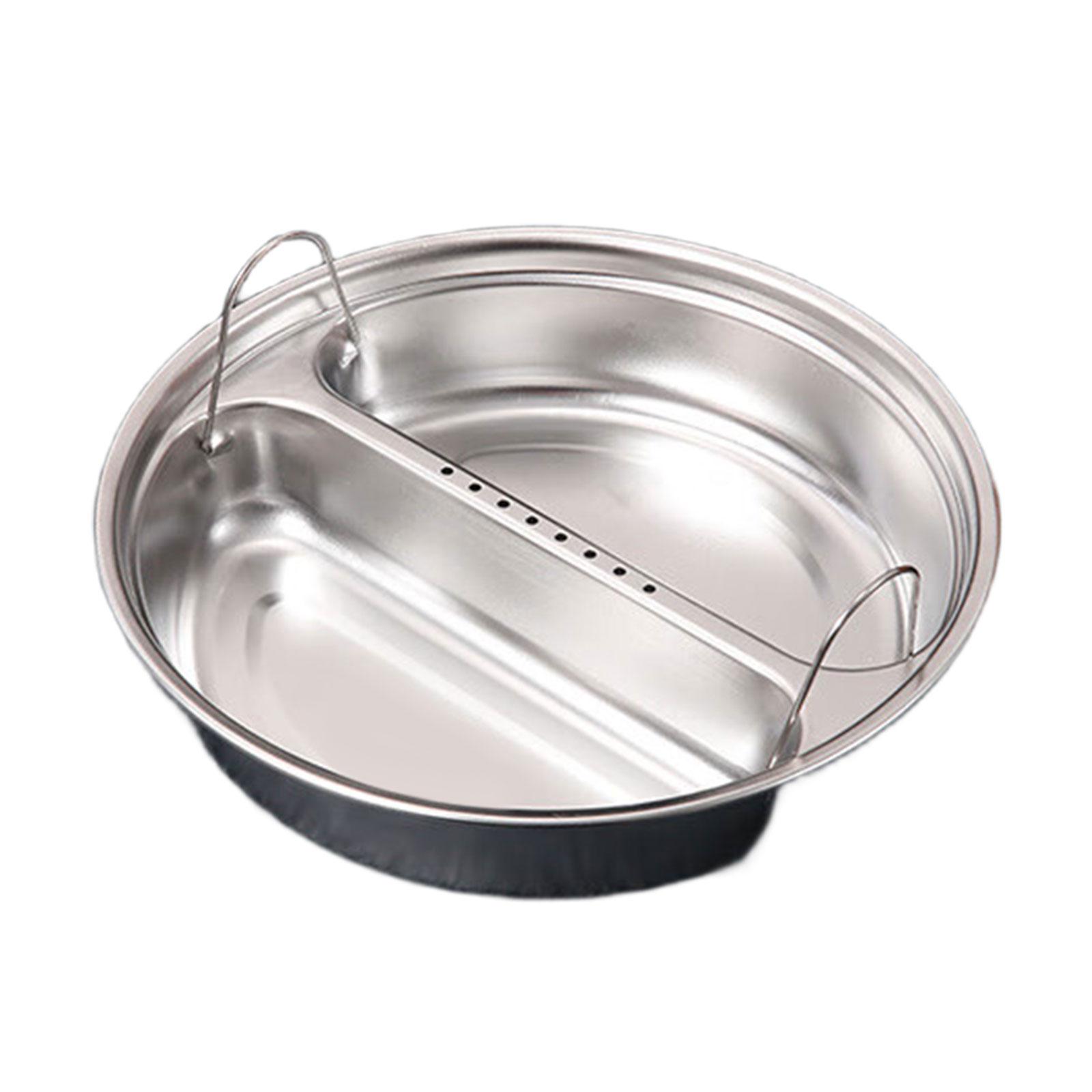 

Большой поднос для приготовления на пару из нержавеющей стали с разделителями для овощей и риса, круглый держатель для продуктов с двойной ручкой для приготовления на пару S