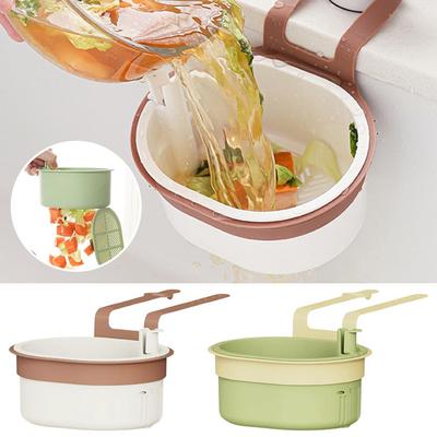 NEU Hängendes Siebkorb für Spüle, Öffnungsbare Bodenabdeckung, Abnehmbar, Multifunktional, Schnell abtropfendes Müllsieb, Küchen-Bas H3O1