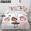 Charming Queen Size Cartoon Bedding Set - Ballet Girl Ballerina Theme Comforter Duvet Cover & Pillowcases Included