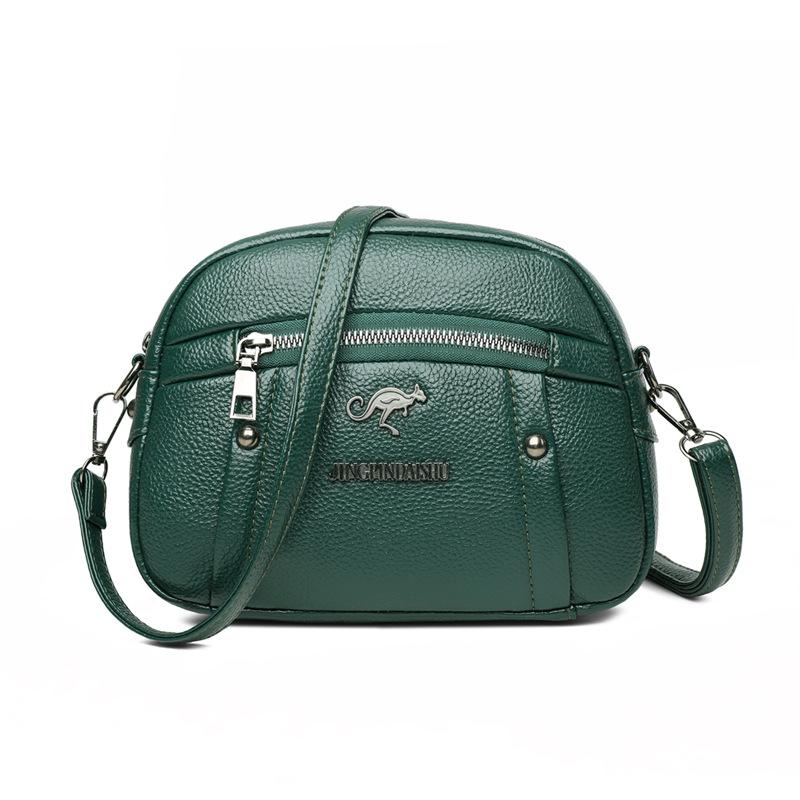 Soft leather textured shoulder bag, fashionable solid color crossbody bag, simple large capacity small square bag
