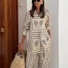 Cămăși cu imprimeu Set două piese Cămăși cu mânecă lungă cu revere cu talie înaltă Pantaloni largi Costum pentru femei Îmbrăcăminte acasă ținute Îmbrăcăminte