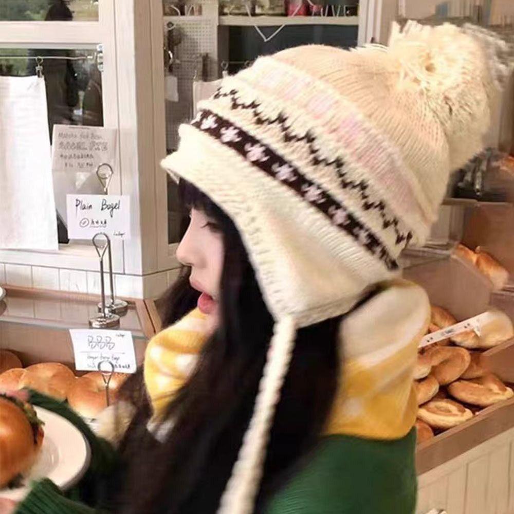 Knitted Warm Beanies Caps Windproof Skullies Hat Casual Ear Protection Hats  for Autumn Winter