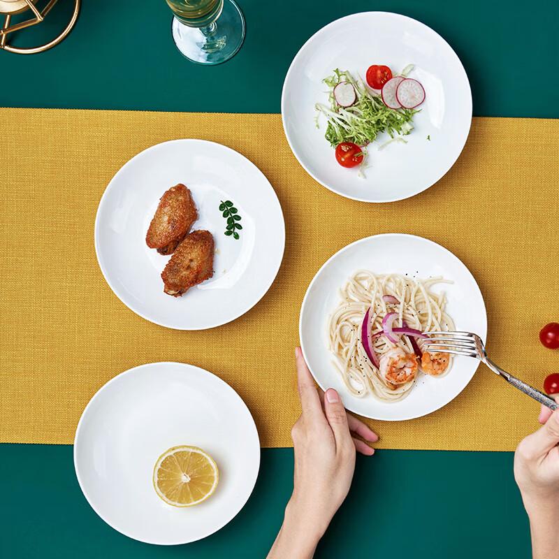 7-inch White Porcelain Dinner Plates