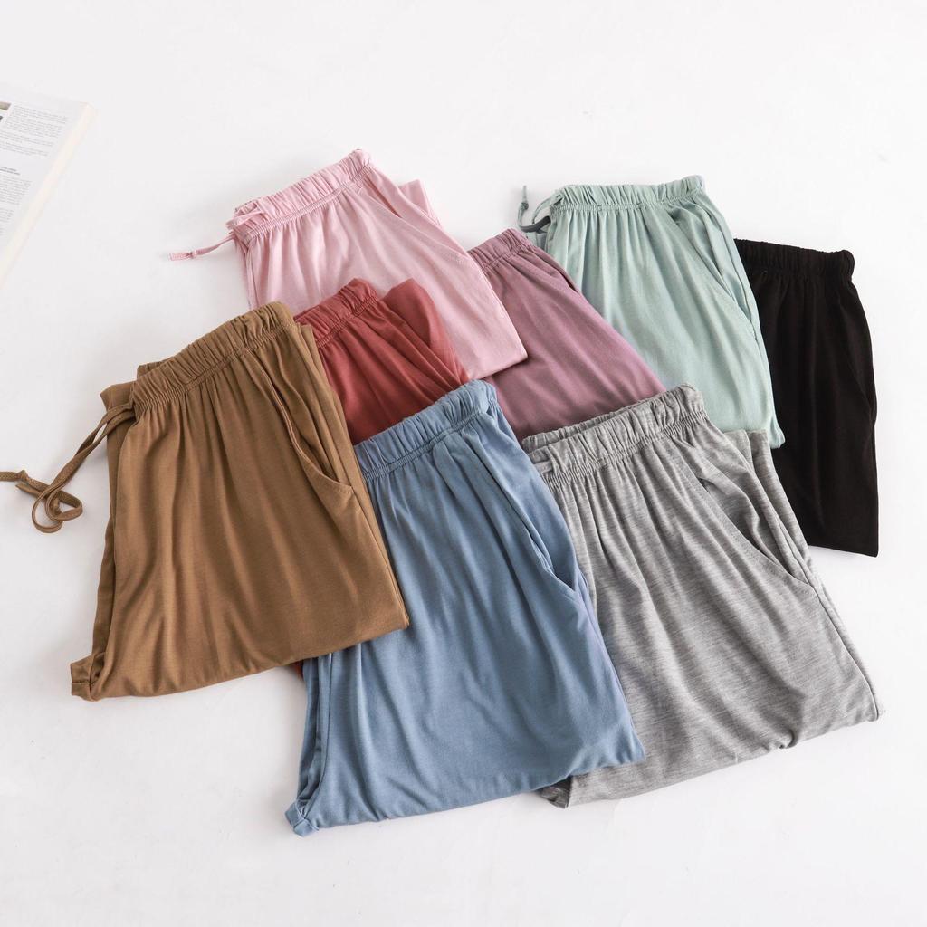 Women's Modal Capri Sleep Pants: Loose, Thin, Summer Style for Home or Outdoor Wear