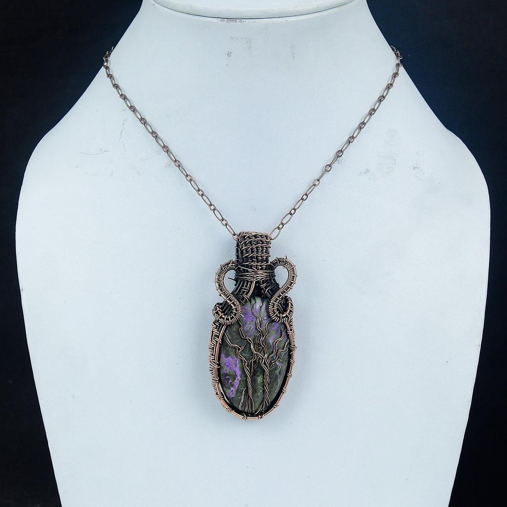 Tree Of Life Purpurite Jewelry, 999 Copper Wire Wrapped Pendant Handmade Gemstone Jewelry, Gifts For Wife Brand New Pendant