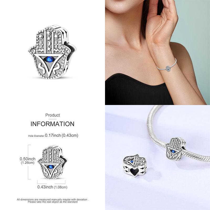 Original 100% Copper Blue Zircon Devil Eye Series Charms Fitoriginal Bracelet Diy Jewelry Making Women Gift