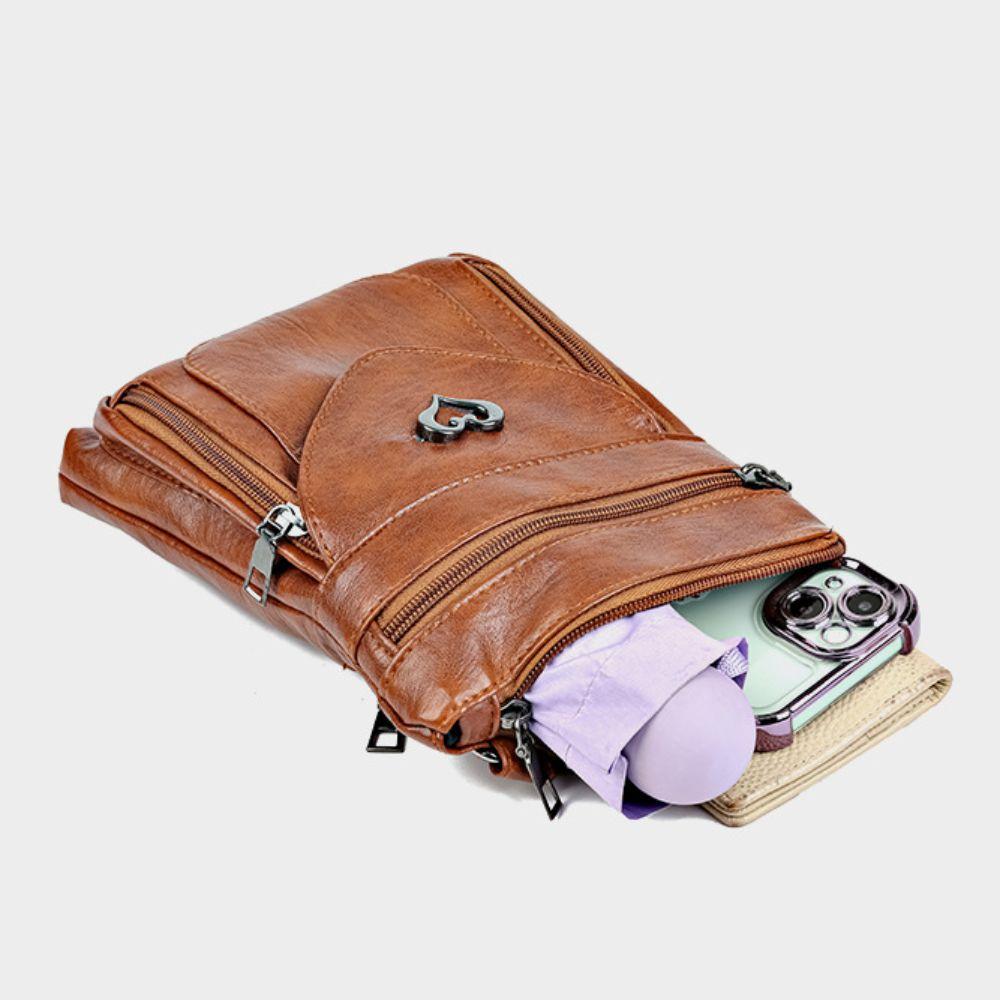 

Three-layer Crossbody Phone Bag Large Capacity Messenger Bag Phone Chest Bag Cell Phone сірий