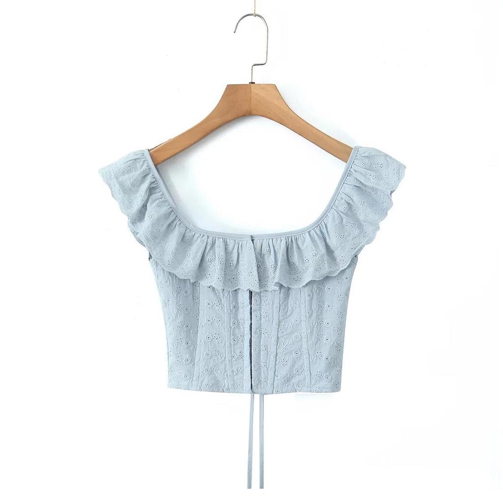 European & American Spicy Girl Style Square Neck Corset - Spring INS Hot Trend Women's Clothing