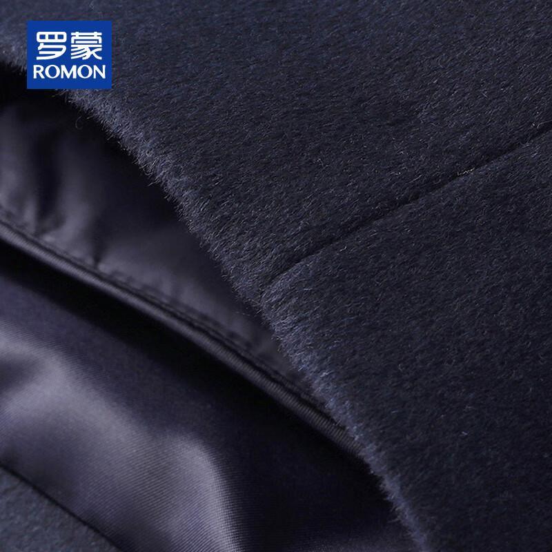 ROMON Men's Cashmere Blend Wool Coat with Detachable Down Liner