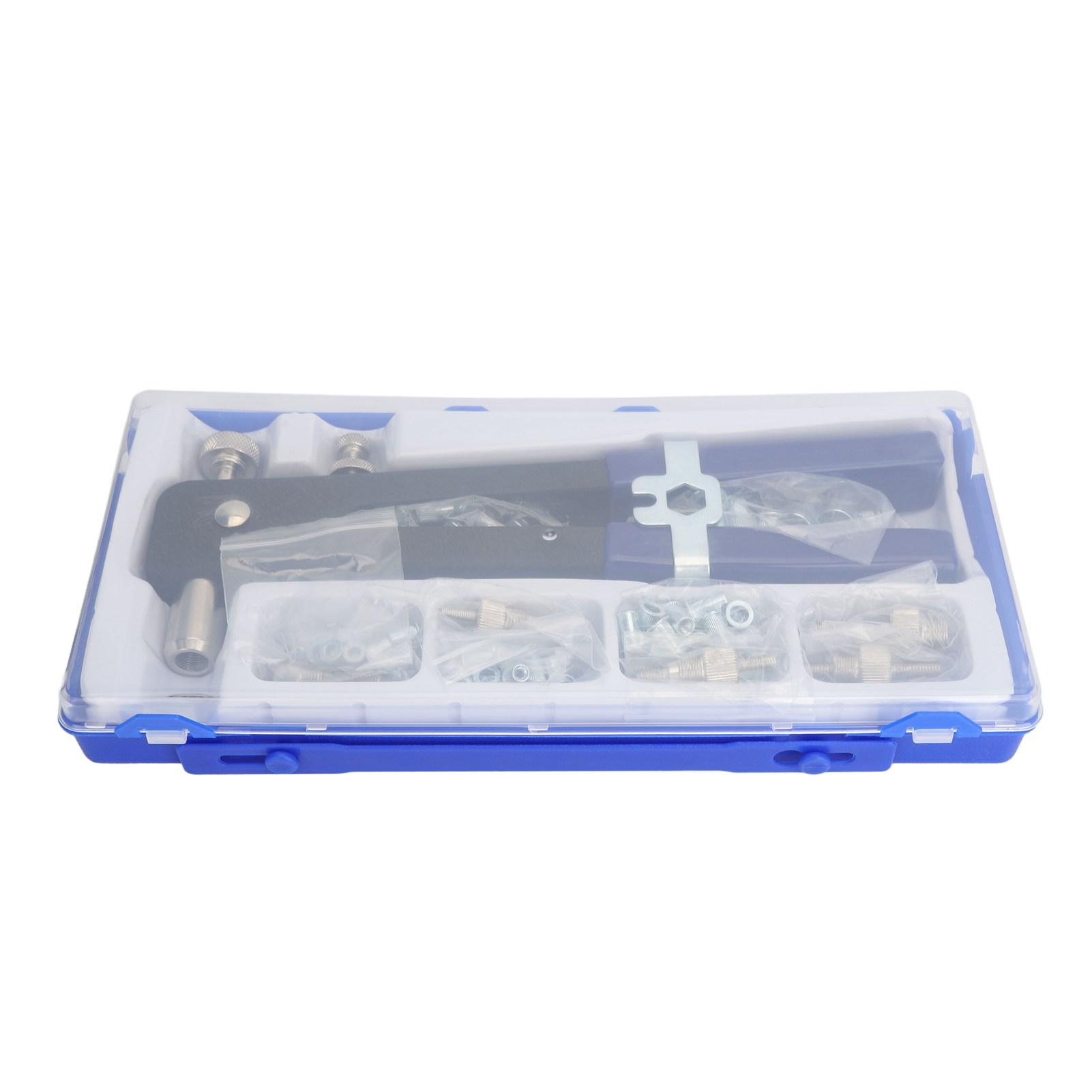 

86 шт. набор инструментов для заклепок и гаек, набор клепальных пистолетов из легированной стали для самостоятельного изготовления с коробкой