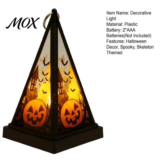 Vintage Style Table Lamp Halloween Lantern LED Candle, Spooky Pumpkin Witch Tabletop Decor with Decorative Holiday Lighting Metal Hanger, Electronic