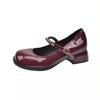 Shallow Single Shoes Waterproof Table Spring and Autumn Fairy 2025 French Square Head Word Mary Jane Shoes Girl New Wind Buckle Belt