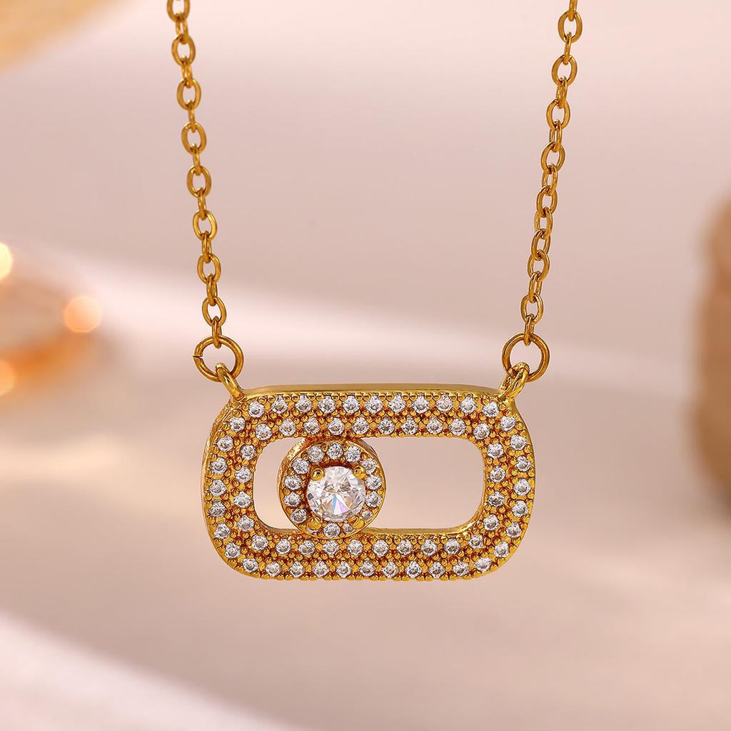 Luxury Micro Pave CZ Gold Color Necklace For Women Star Compass Butterfly Pendant Choker Waterproof Vintage Jewelry Daily Gift