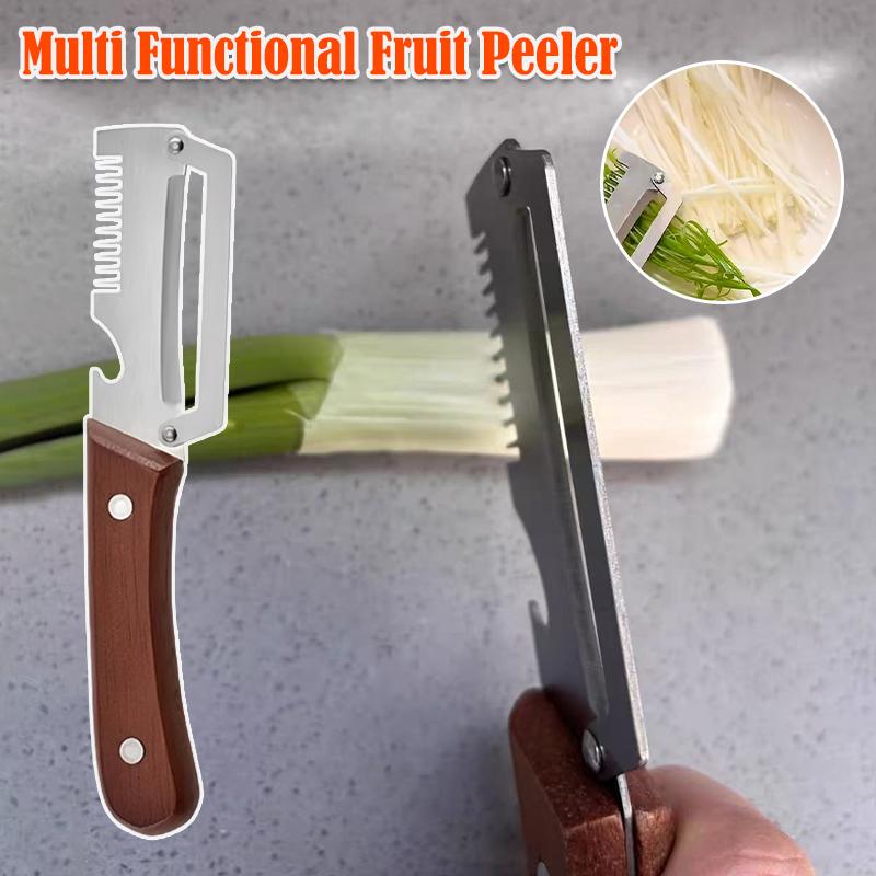 3 in 1Stainless Steel Vegetable Fruit Peeler Grater Shredder Heavy Duty Kitchen Tool for Slicing Cutting Scallion Carrot Potato 4