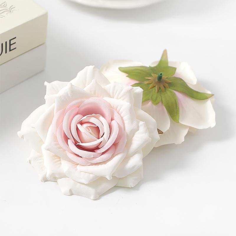 3/5Pcs 10cm Roses Artificial Flower Home Room Decoration Christmas Wreaths Wedding Bridal Accessories Flower Wall Supplies