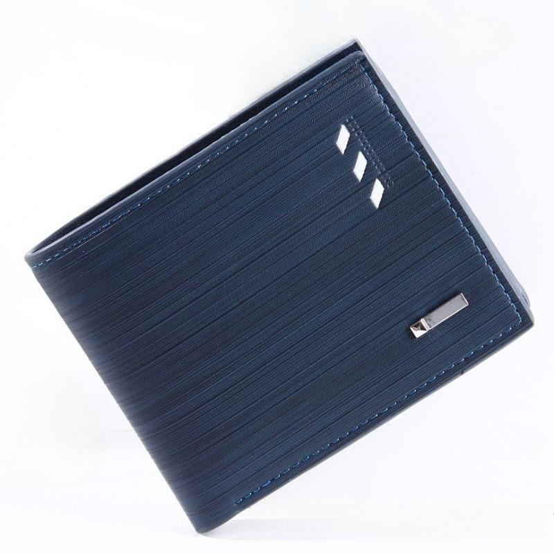 Men’s Slim Bifold Wallet Leather Short Wallet Vintage Business Card Holder Cash Pocket Compact Purse
