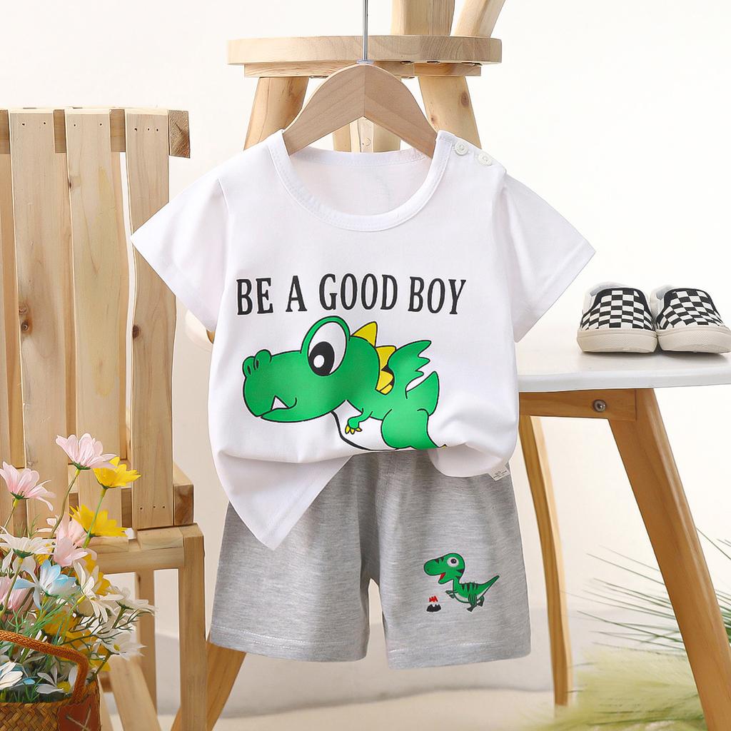 

New Children s Short-sleeved Suit Cotton Girls Summer Wear Boys T-shirt Baby s Clothes Korean Style 73