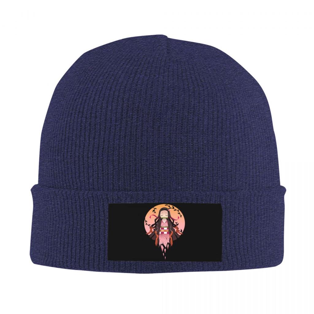 Kimetsu No Yaiba Nezuko Skullies Beanies Cap Winter Warm Women Unisex Knitted Hats Unisex Adult Demon Slayer Anime Unisexga Bonnet Hat
