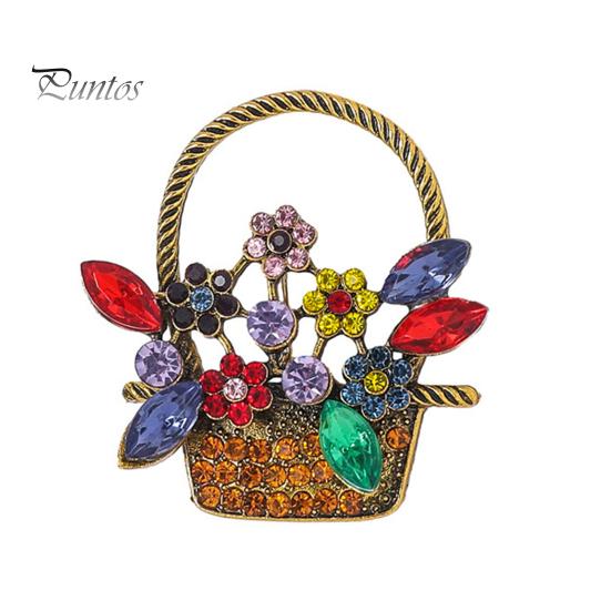 

Цветочная корзина брошь ажурный цветной стразы цветок лист ретро костюм воротник пальто шляпа шарф прищепка выпускной вечеринка одежда ювелирные изделия разноцветный