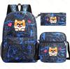 New CR7 Backpack 3Pcs Travel Bag Canvas Backpack Students School Bag For Boys Girls Canvas Teens Laptop Zipper Mochilas For Gift