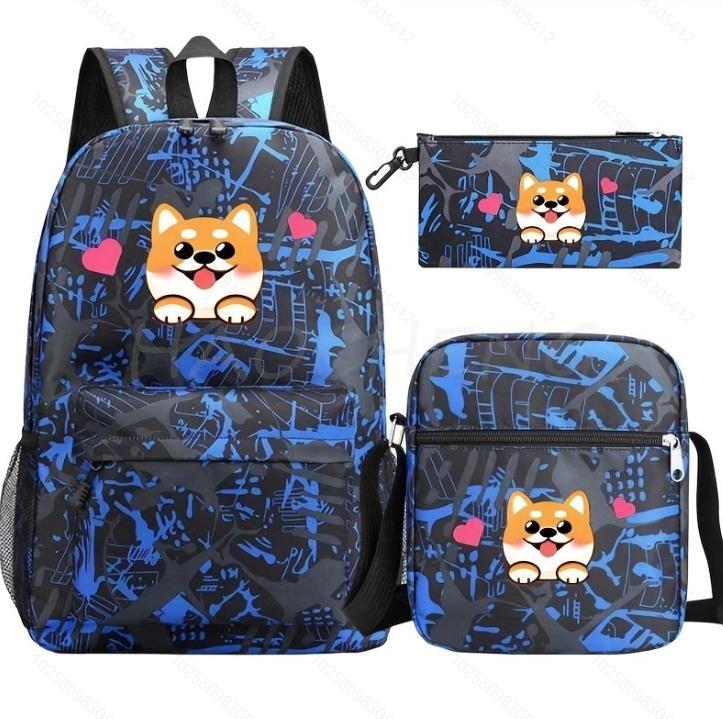 New CR7 Backpack 3Pcs Travel Bag Canvas Backpack Students School Bag For Boys Girls Canvas Teens Laptop Zipper Mochilas For Gift
