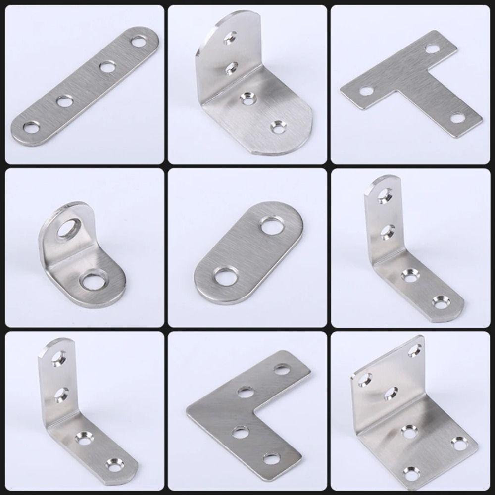 1Pcs Cabinet Screens Wall Angle Bracket Furniture Fastener SUS304 Stainless Steel Corner Brace Joint L Shape
