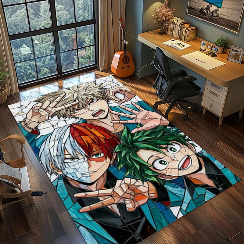 Bedroom Decor My Hero Academia Large Area Non Slip Washable Rug Gamer Room Floor Mat