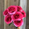 9 Head Real Happy Flower 10 Colors Photography Photo Gift Natural Silk Rose Flowers Mini Crystal Grass Bouquet Home Decorative