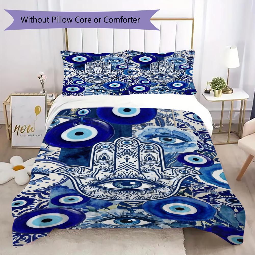 Hand of Fatima Pattern Bedding Uilt Set Uilt Cover Pillowcase Home Decoration Birthday Gift (1 * Duvet Cover + 2 * Pillowcase Without Core)97