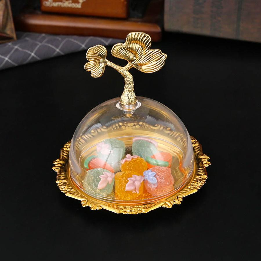 Europäische Retro-Leichtluxus-transparente Snackplatte, Wohnzimmer-Schreibtisch-Aufbewahrung für Trockenfrüchte, Exquisite Haushalts-Nuss-Snack-Fruchtplatte