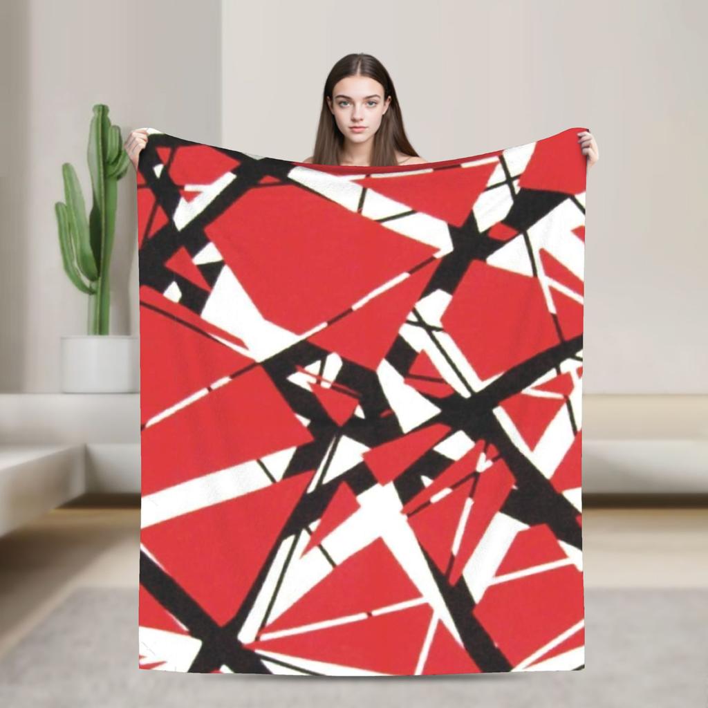 Warm Cozy Blankets Plane Travel Van Halen Blue Rock Stripes Throw Blanket Graphic Bedspread For Sofa Home
