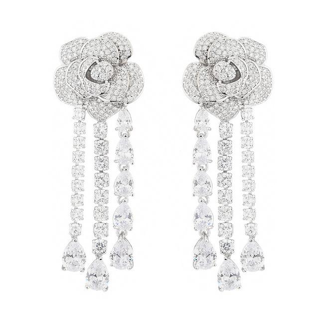 

Серьги с кисточками в богемном стиле из серебра 925 пробы с иглами, новые модные женские серьги с каплями воды в тяжелой промышленности и цветком серебряный