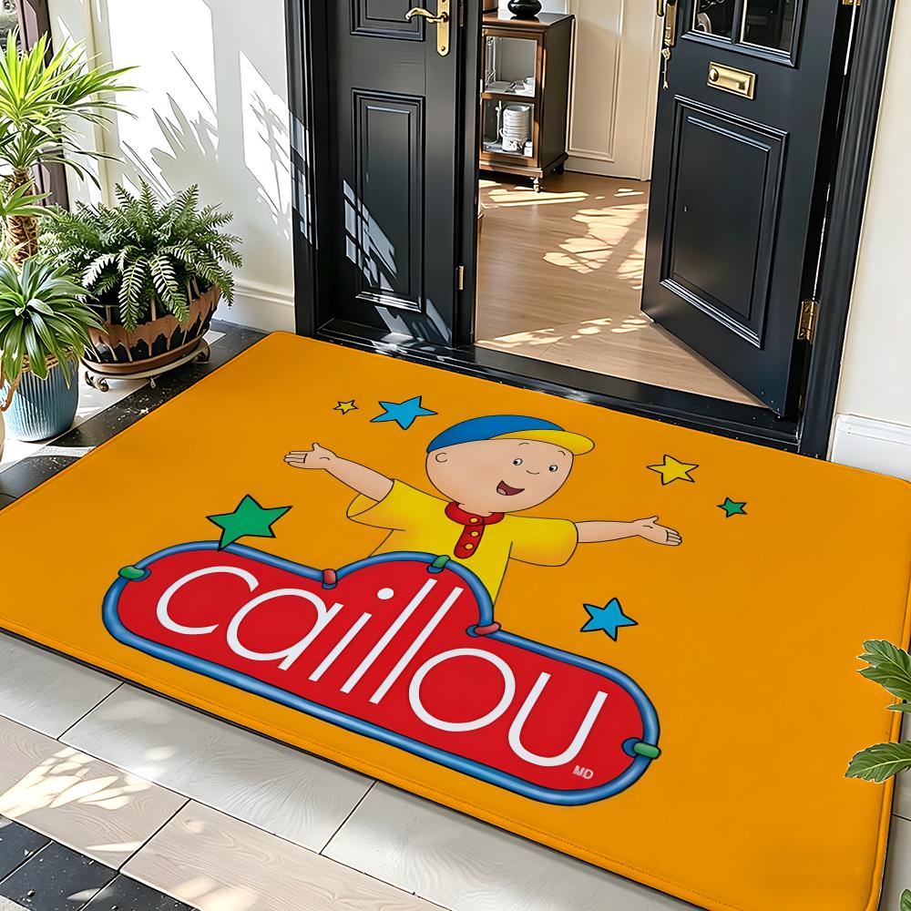 Cartoon C-Caillou Floor Mat Soft Flannel Entrance Door Mat Non Slip Absorbent Bathroom Bedroom Floor Rug
