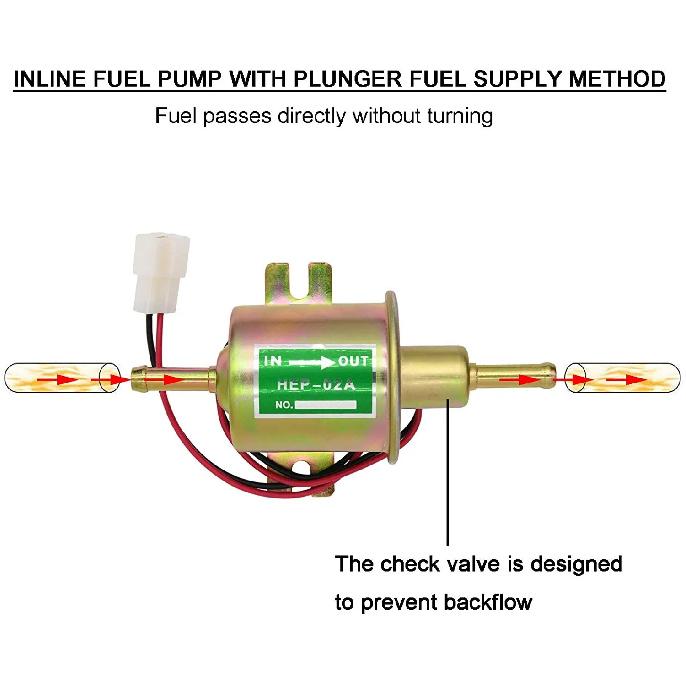 E8012S FD0002 P60430 EP12S Durable 12V Electric Inline Low Pressure Fuel Pump Kit with 2M Fuel Line Fuel Filters Hose Clamp Gold