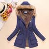 2024 Autumn/Winter Korean Style Slim Waist Hooded Military Cotton Coat for Women