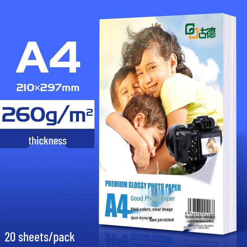 Vysoce lesklý fotografický papír A4, Různé velikosti (5", 6", 7"), Lesklá bílá pro domácí použití