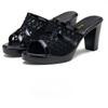 Women's Slippers And Ladies Sandals Heeled Shoes Black Job Slides Round Toe Fish Original Cheap Premium Korea Style 39 Pvc
