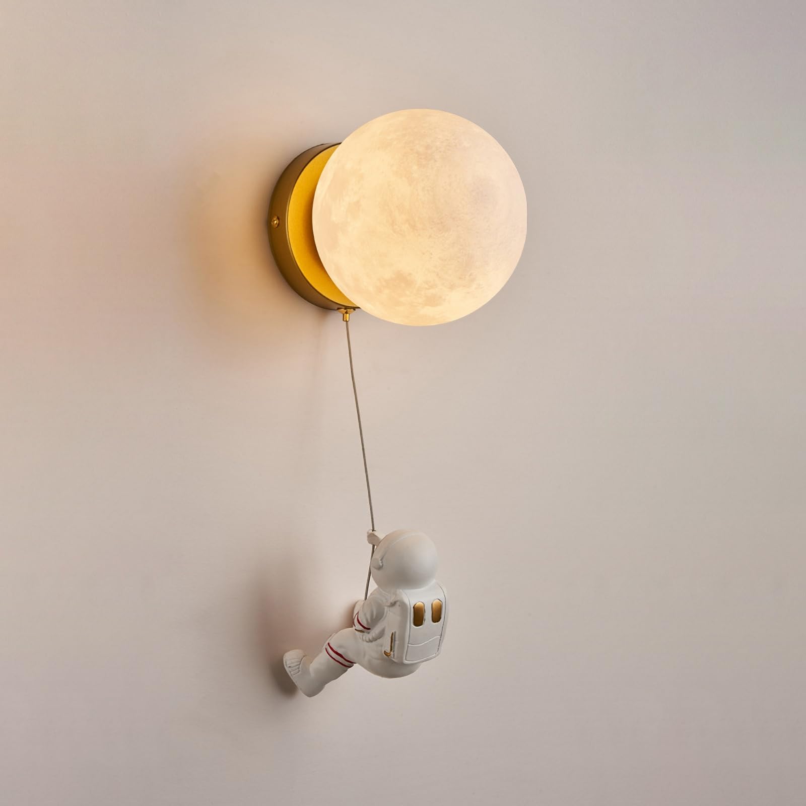 

Chikazari LED E26 Wall Light, Iron Moon Light, Nordic Modern, Ambient Lighting, Astronaut Design, Retro, Antique, Stylish, Bedside Lighting