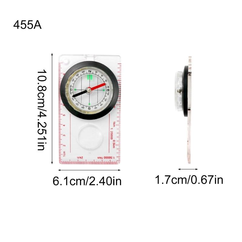 Orientation Compasses, Hiking Navigation Map Scale Ruler Compasses, Multifunctional Magnifier Compasses for Map Reading