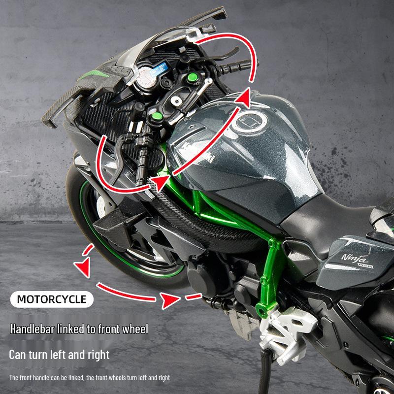 1:12 Alloy Sound Smooth Glide Motorcycle Model Toy - Kawasaki, BMW, Ducati