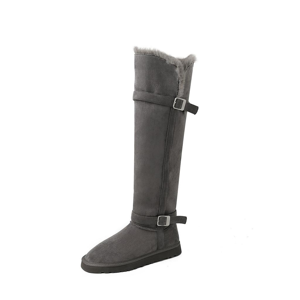 Super hohe Schneestiefel Winter Samt Rutschfest Lange Stiefel Dicke Sohle Über dem Knie Schnee Baumwolle