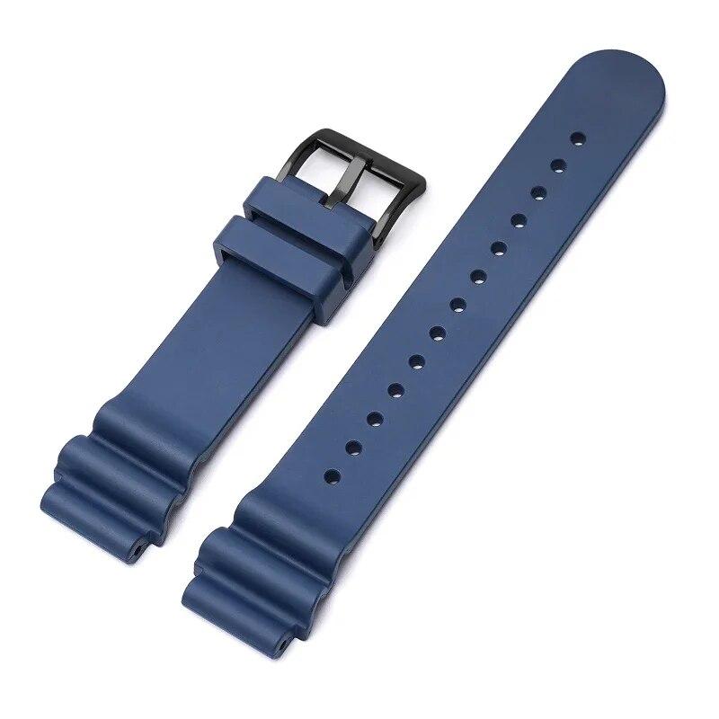 Fluoro Rubber Strap for Seiko 20mm 22mm FKM Watch Band Stainless Steel Buckle Waterproof Diving Men Women Replacement Watchband