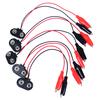 5Pcs 9V Battery Clip Power Cable Testing Line Adapter To Alligator Clip
