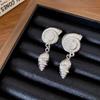 Silver Needle Texture Starfish Asymmetric Earrings European and American Niche Personalized Design Earrings Light Luxury High-end Earrings