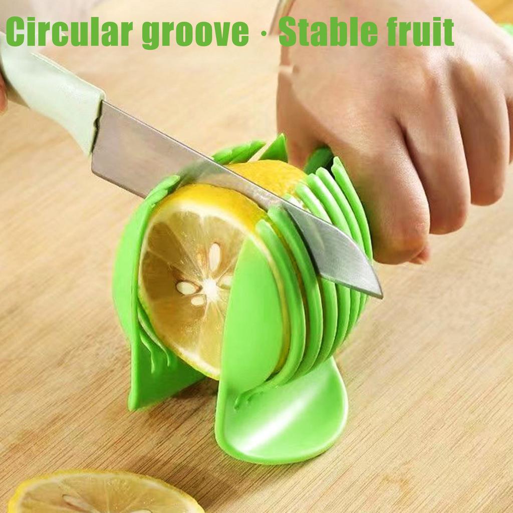 Plastic Tomato Slicer Cutter Stand Multipurpose Round Fruit Tongs Onion Holder Suitable for Lime Juice Lemon Tea