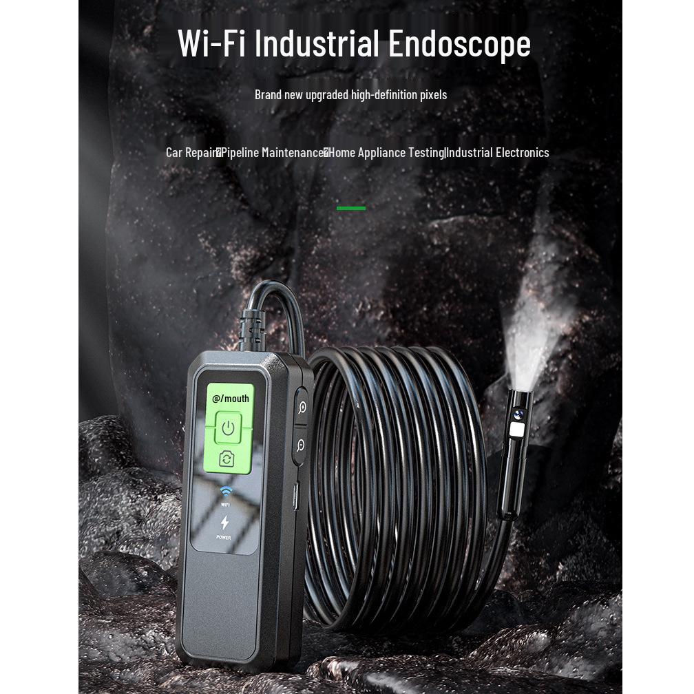 2M WiFi Dual-Lens Industrial Endoscope with High-Temp Power-Off Protection for Engine Inspection