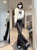Women's Summer Ins Style Denim Bell Bottom Pants - Dark, Trendy High Street Niche Design